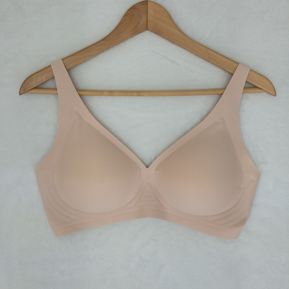 Shecurve Wireless Bra Womens Medium Beige Seamless Jelly Smoothing Comfort